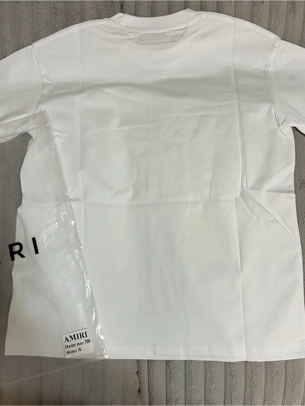 AMIRI White Tee with Large Black Logo Print
